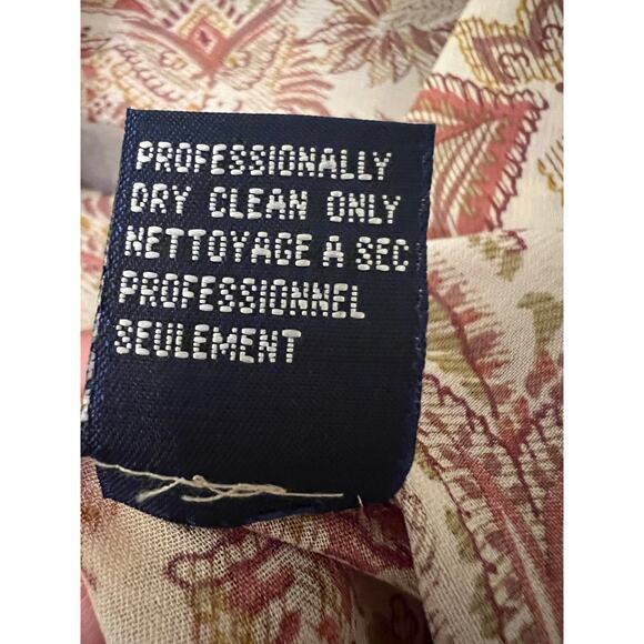 Vintage Burberrys Women's Paisley Brown Sheer 14 Button Down Shirt Corpcore boho - Picture 8 of 8